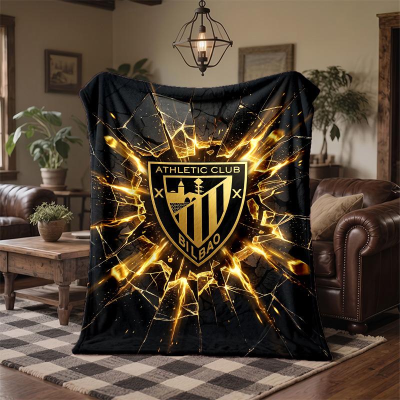 Athletic Bilbao Football Print Flannel Blanket Soft Warm Sofa Bed Throw Blanket For Home Office Bedroom