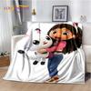 Cartoon Cute Gabbys Dollhouse Girl Soft Flannel Blanket for Bed Bedroom Sofa Picnic,Throw Blanket Children Outdoors Leisure Gift