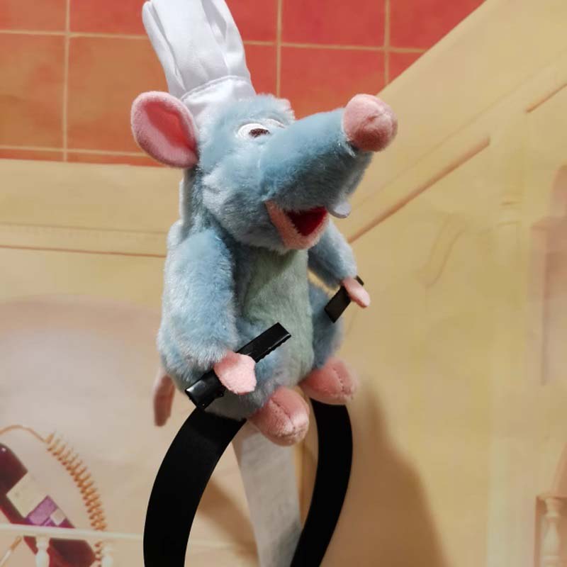 Disney Čepička Ratatouille Kreslená plyšová panenka Čelenka Francouzská široká spona do vlasů Fotostyl Headdress Kreativita Kawaii Dívčí dárek
