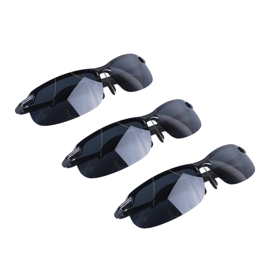 3 Pcs Polarized Sunglasses Color Changing Grey Polarized Sports Sunglasses for Men Baseball Cycling