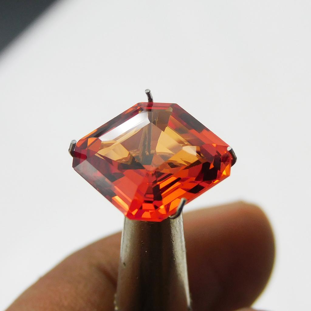 Natural Sapphire Orange Ceylon 6.15 Ct Square Cushion Cut CERTIFIED  Gemstone P-49-sa
