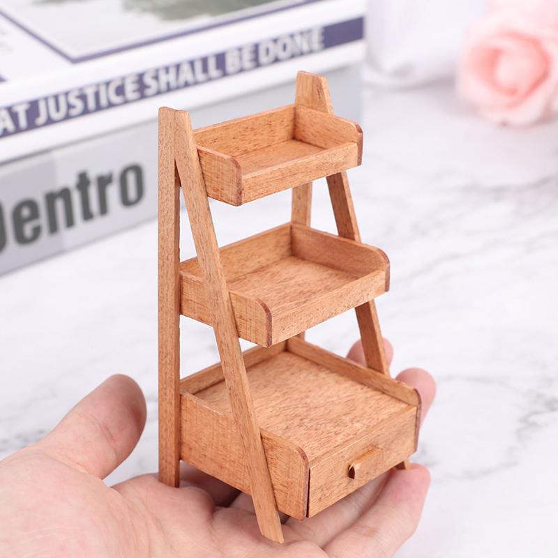 1Pc Miniature Storage Rack Cabinet Bathroom Liveroom Bedroom Kitchen Furniture Kits Home & Living For 1/12 Scale Dollhouse
