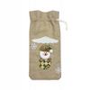 Christmas Bag for a Bottle Gift Santa Claus Snowman Linen Bag FOR CHRISTMAS