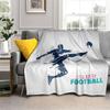 3d fotbal fotbal sportovní silueta vzor manta potah na rozkládací pohovku měkká deka kostkovaná měkká teplá flanel přehazovací deky ventilátory dárek