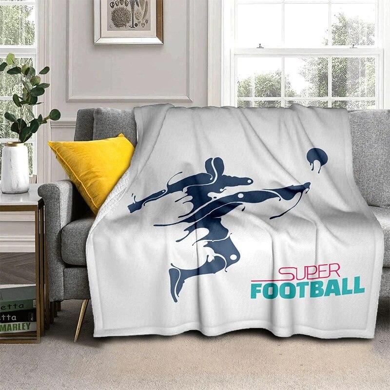 3d fotbal fotbal sportovní silueta vzor manta potah na rozkládací pohovku měkká deka kostkovaná měkká teplá flanel přehazovací deky ventilátory dárek