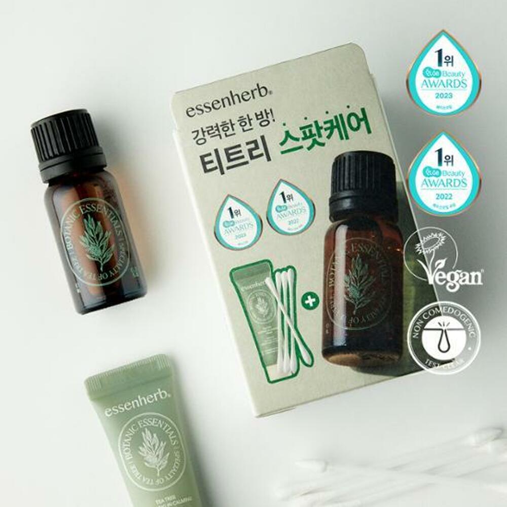 essenHERB Tea Tree 100 Oil 10mL Special Set (+Cream 10mL+Cotton Swab 50P)