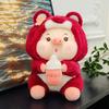 New Feeding Bottle Pig Doll Plush Toy Hug Bear Doll Girls Bed Sleep Throw Pillow Qixi Festival Birthday Gift