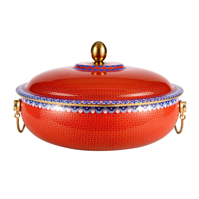 ZISIZ Enamel Copper Induction Hotpot with Divider