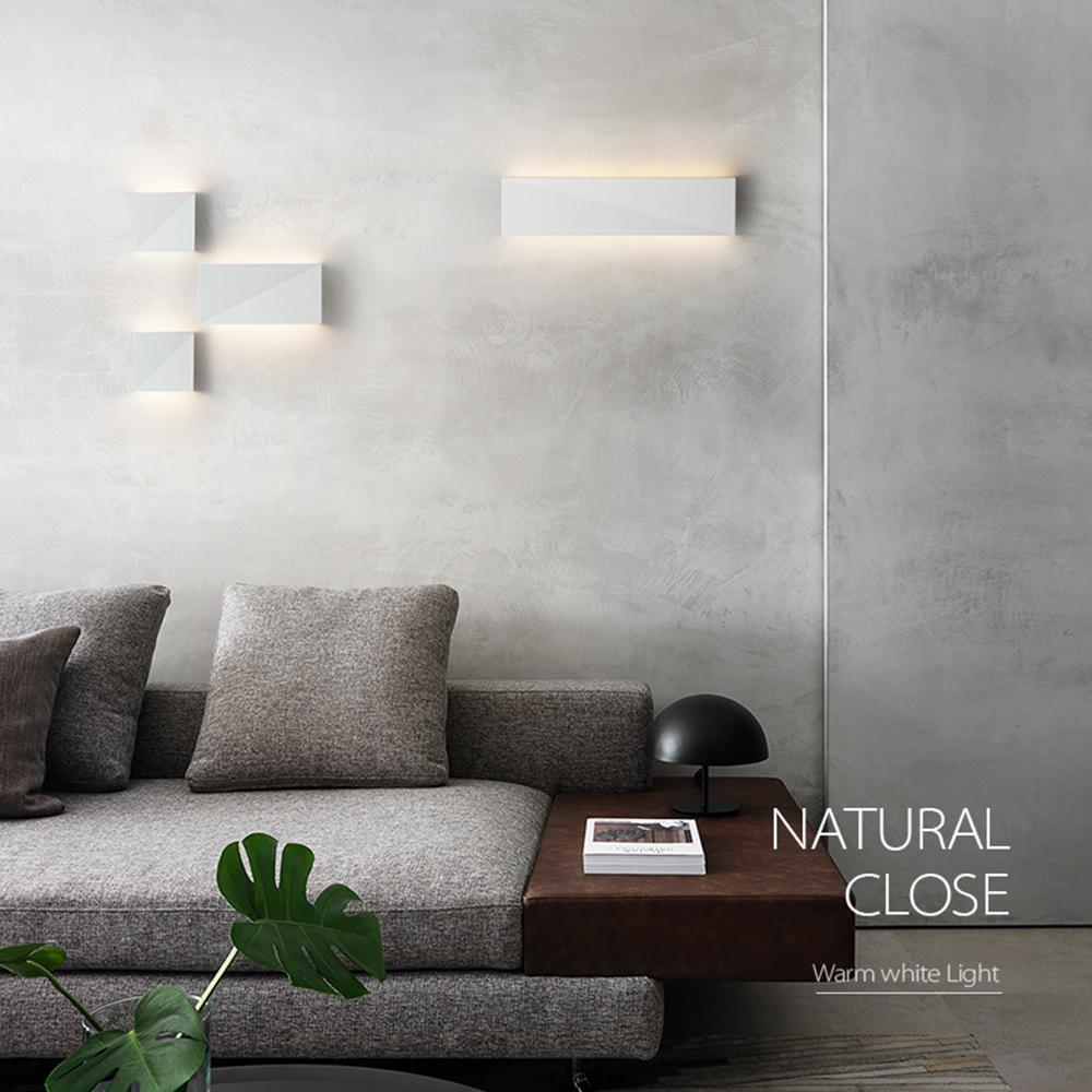 Modern Simple 6W/9W/12W LED Wall Lamp Bedroom Bedside Lamp Living Room Aluminum Home Decor Wall Light White/Black Fixtures
