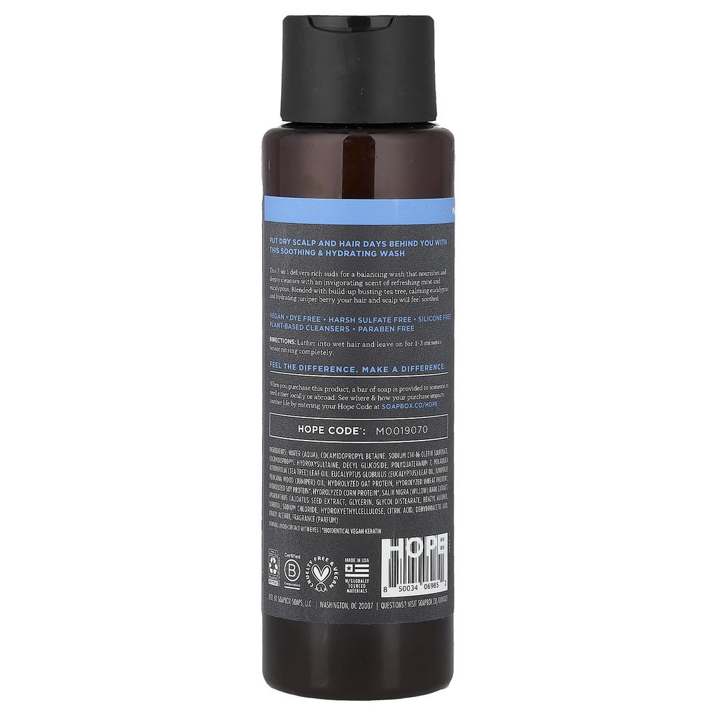 Soapbox, Scalp Care 2-In-1 Shampoo + Conditioner, Tea Tree & Eucalyptus, 473ml (16 fl oz)