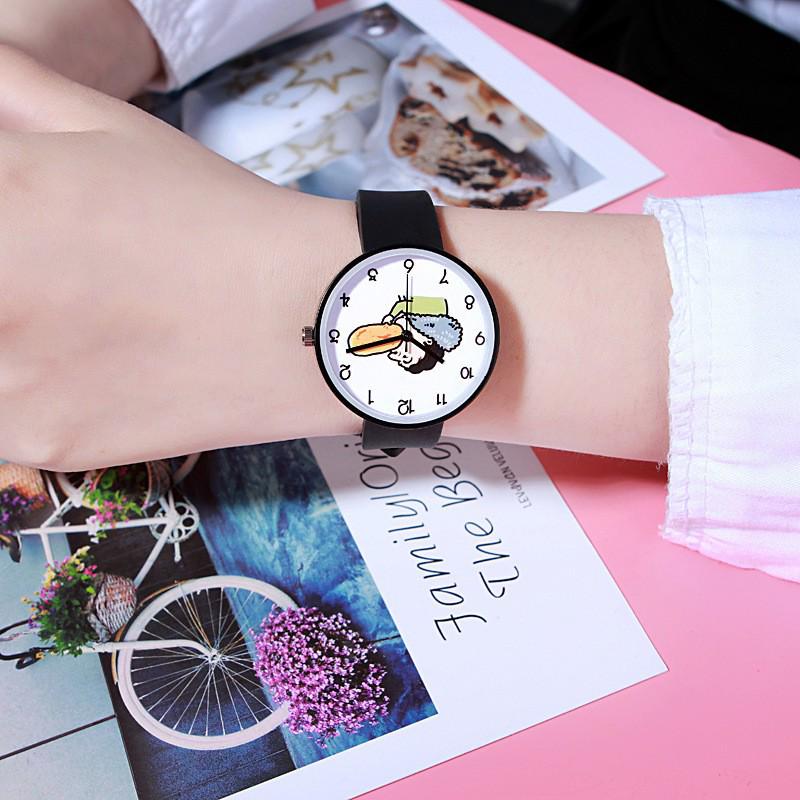 

Унисекс силиконовые часы - Корейский стиль, Свежий дизайн для студентов и детей чёрный