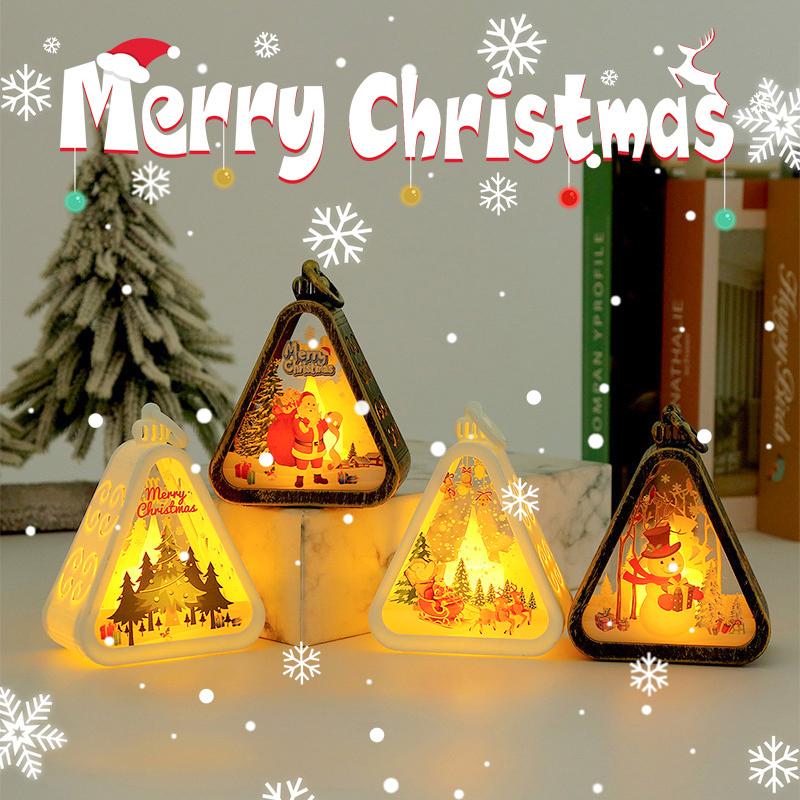 Glowing Snow House Tabletop Ornaments Christmas Led Night Lights Windows Display New Year Decorations Festival Atmosphere