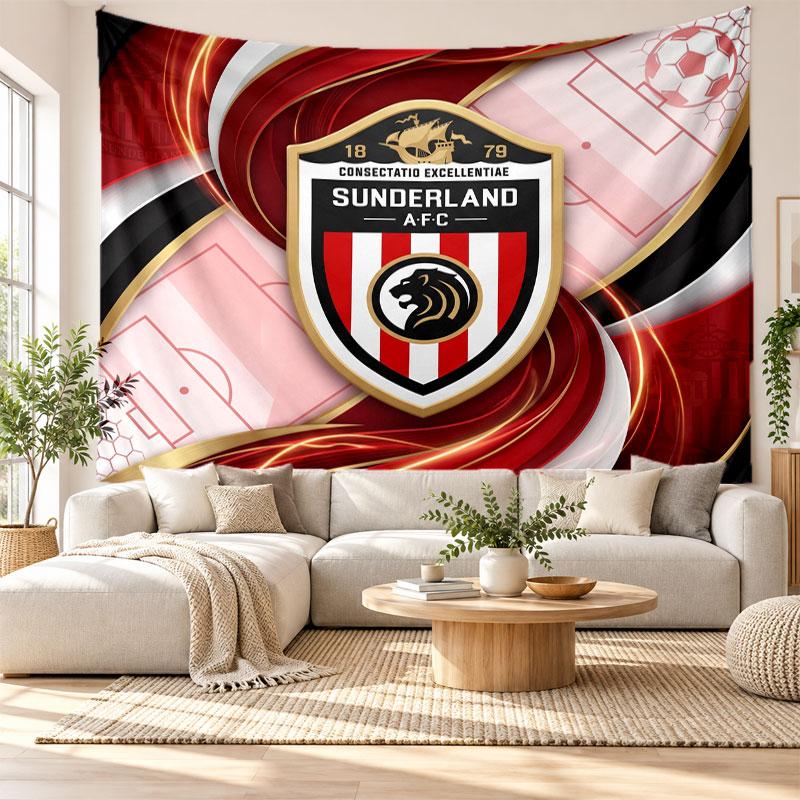 Sunderland Football Wall Tapestry, Soft Fabric Wall Hanging, Decorative Backdrop For Bedroom Home Wall Art