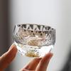 Premium Faceted Crystal Glass Teacup with Gold Foil