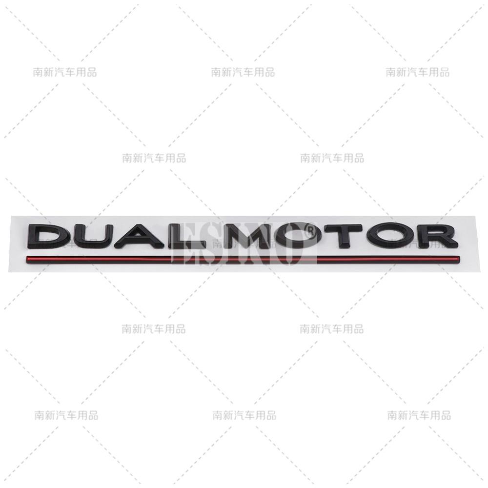 

Car Styling 3D Dual Motor ABS Adhesive Emblem Rear Trunk Badge Sticker Body Decal for Tesla Model 3 Model S Models Y Model X