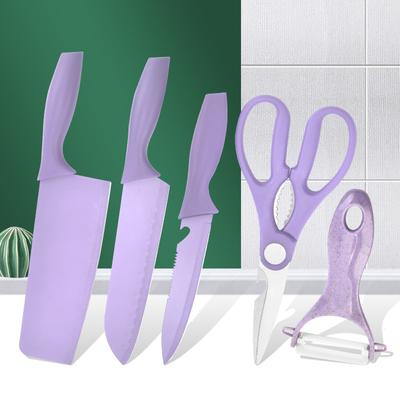 Random Color Five Piece Stainless Steel Knife Set Kitchen Knife