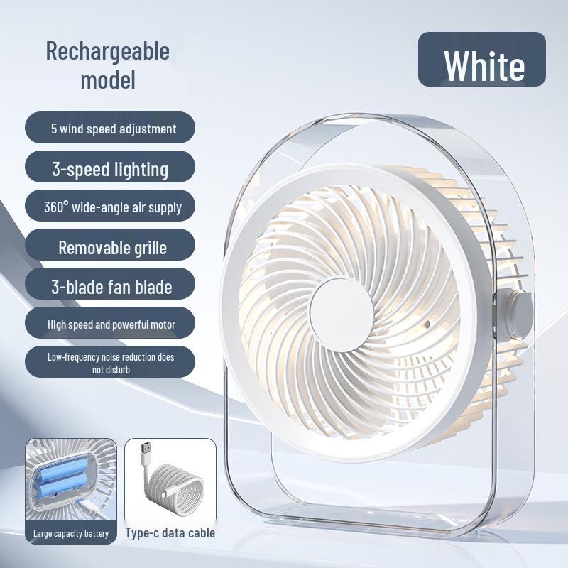2026 Rechargeable Desktop Fan: Compact, Long Battery Life for Student Dorms
