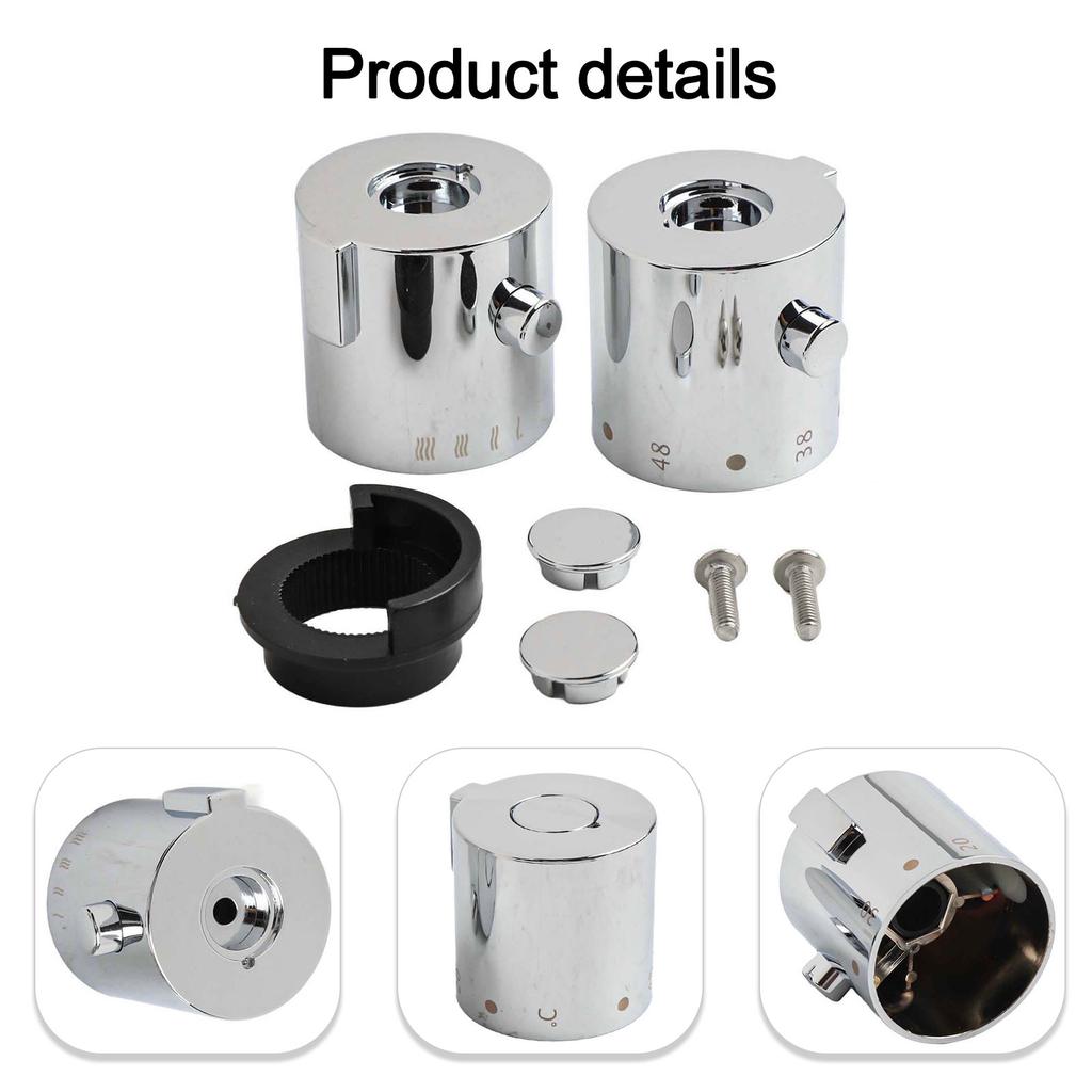 Shower Temperature Control Handle Knob Chrome Thermostatic Handle Bathroom Faucets Thermostats Accessories