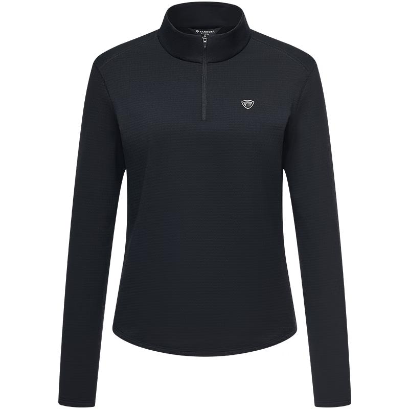 Tanbor Women's Half-Zip Stand Collar Thermal Long-Sleeve Top