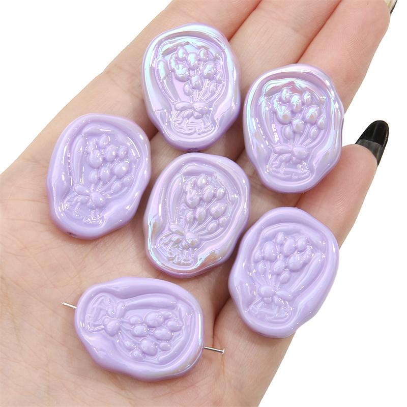 4Pcs Acrylic Tulip Cream Beads for DIY Necklace Bracelet Earring Jewelry Making Accessories