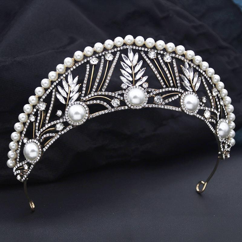 Vintage Princess Tiara Crown For Women Headwear Wedding Dress Elegant Queen Bridal Bride Crown Headband Gift Hair Jewelry