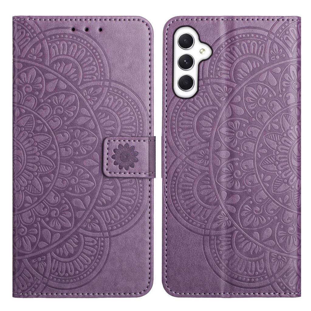 For Samsung Galaxy A56 5G Leather Case with Card Slots Mandala Pattern Phone Cover Stand