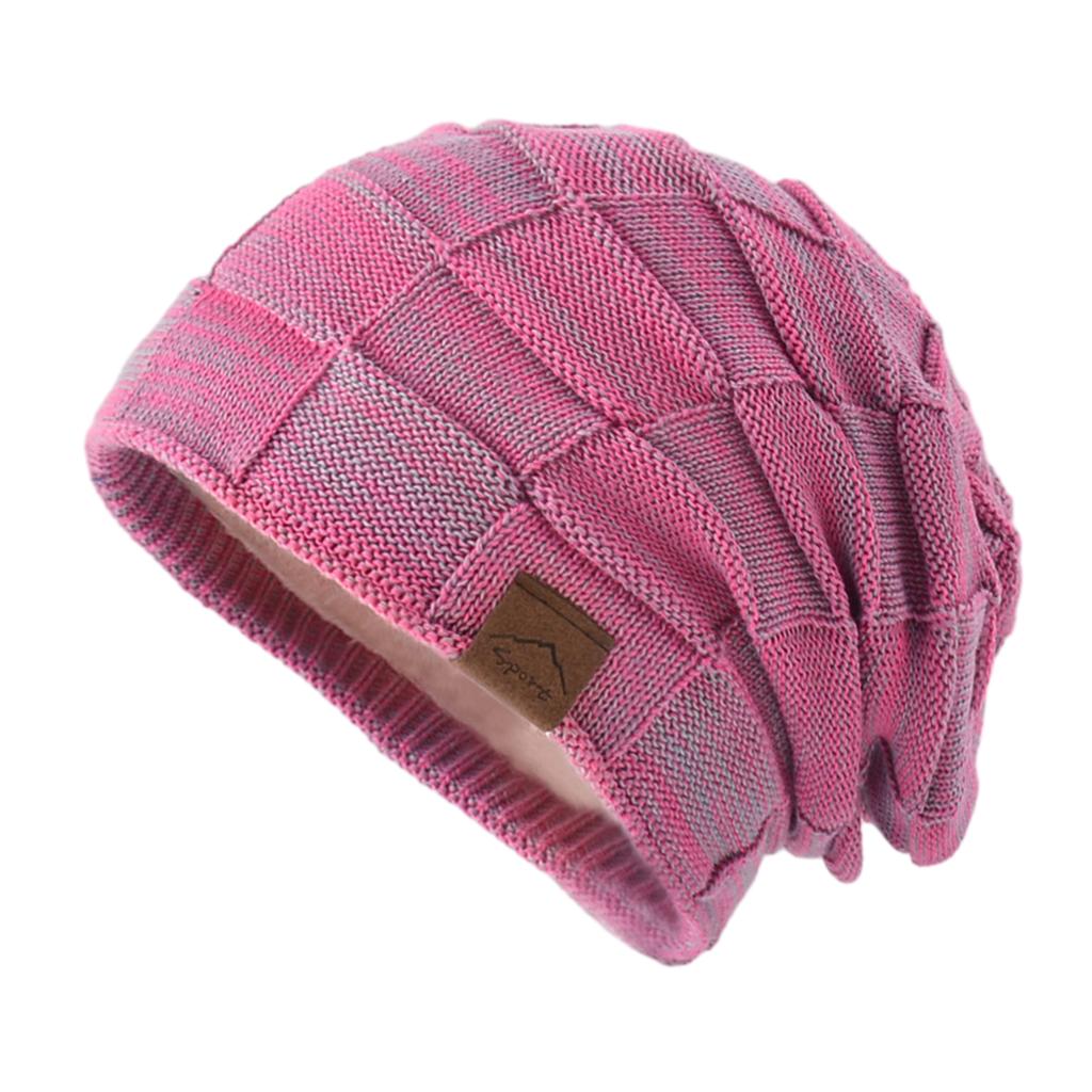 Winter Teenagers Beanie Hat Slouchy Plush Liner Hat Checkered Pattern Hat Adult Winter Shopping Taking Photo Supplies
