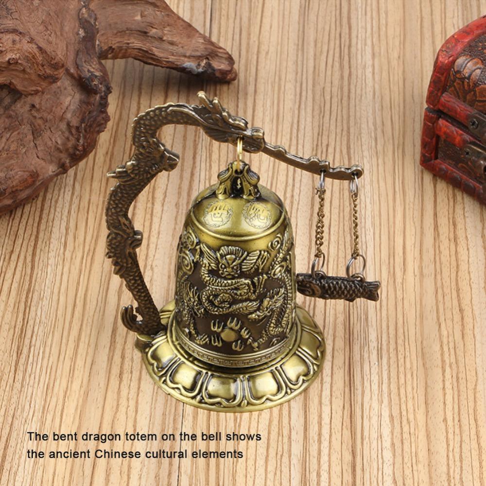 Bronze Dragon Lock Bell Hand Carved Carved Dragon Bell Vintage Dragon Bell Home Decor