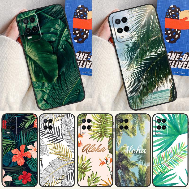 Summer Plant Palm Green Leaf Aloha For Oppo A54 A57 S A78 A58 A98 A5 A9 A91 A15 A16 A17 A52 A72 A76 A96 A74 A94 A77 Phone Case