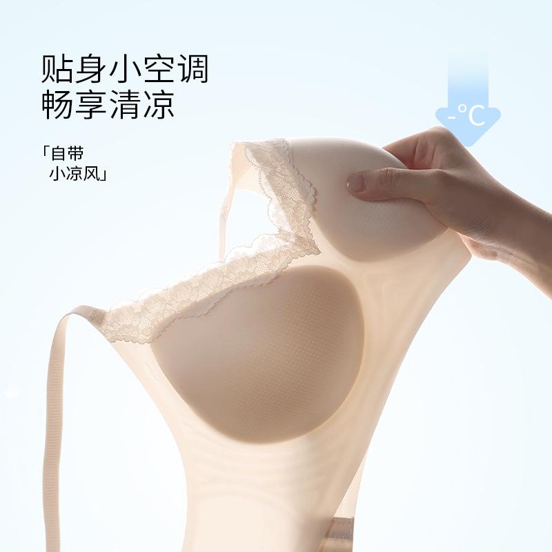 Lace Model, Breathable and Seamless, Comfortable and Skin-friendly, Cool Feeling, Gathering, Anti-sagging, Non-steel Ring Breasted Bra
