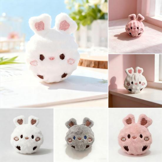 Plush Rabbit Dog Chew Toy Bite Resistant Cartoon Bunny Dog Teething Toy with Squeaker Boredom Stress Relief Toy Pet