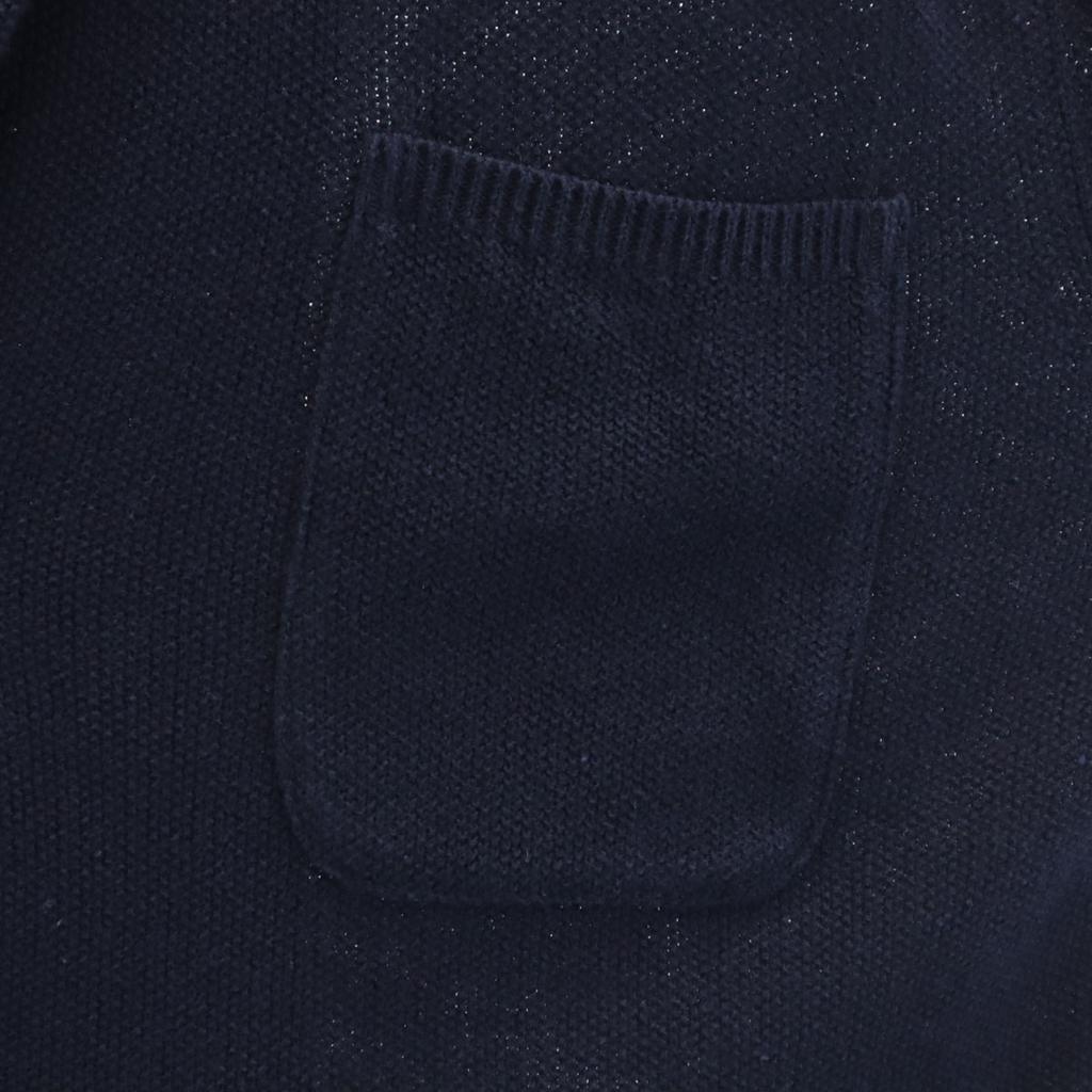 BATONER Made In Japan Linen Blend Long Sleeve Knit Cardigan 1 Navy Men's Used