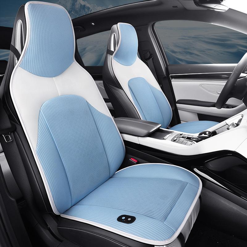 Car Ventilation Massage Seat Cushion Summer Breathable Cooling Seat Cushion 16 Fan Blowing Cooling Pad 12/24V Universal Seat Mat