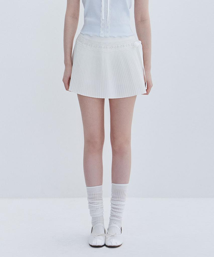Moabel Classic Pleats Skirt - Ivory