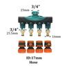 Brass 3/4 Inch Thread 2- Way Garden Tap Water Splitter Copper Y Irrigation Valve 5/8" Quick Connector Cranes Adapter 1pcs