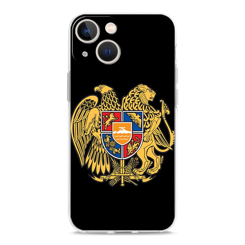 Armenia Armenian Flag Luxury Phone Case For iPhone 14 13 12 11 Pro Max XS X XR SE 7 8 Plus TPU Clear Silicone Lens Protect Cover