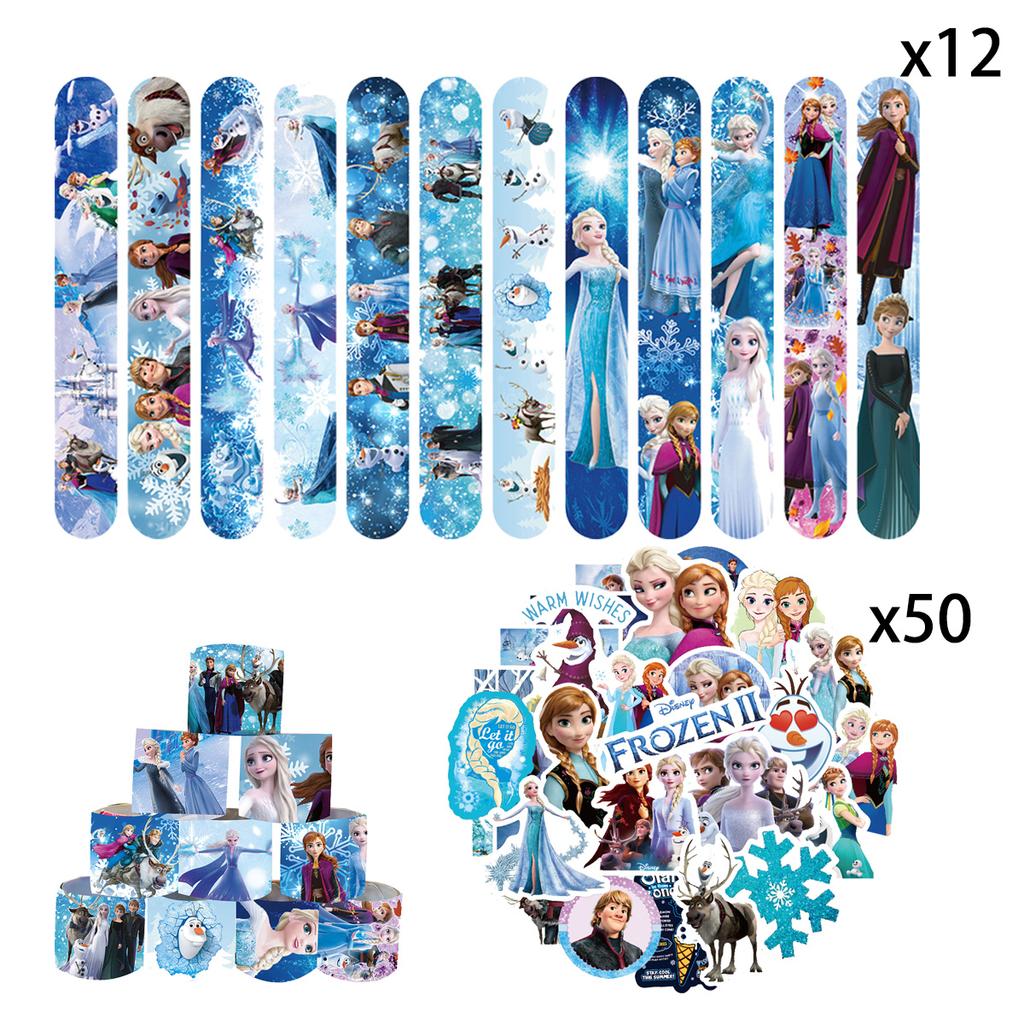 Frozen Feest Bedankjes Benodigdheden Anna Elsa Prinses Feest Souvenir Postzegels Stickers Klaparmbanden Cadeaus Kerst Feest Decoraties