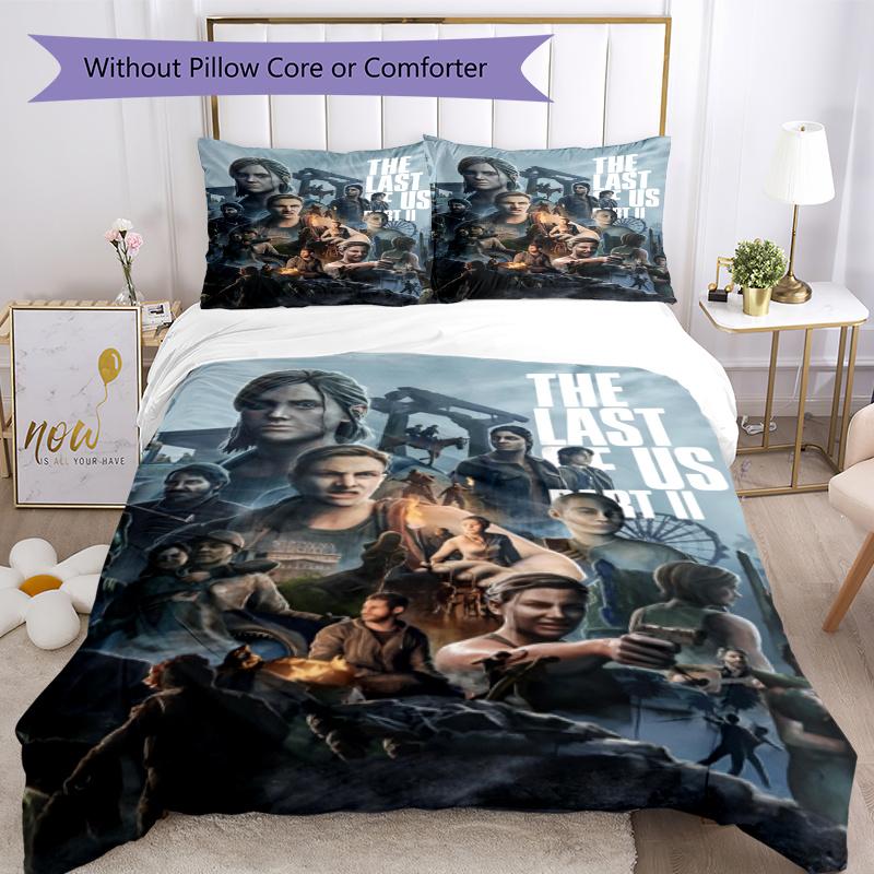 3pcs The Last of Us Bedding Set Duvet Cover Closure Includes 1 Duvet Cover & 2 Pillowcases, Soft and Comfortable for All Seasons.