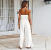 Jumpsuit Set for Women Slim Fit Straight Pants Backless Summer Spring Outfit