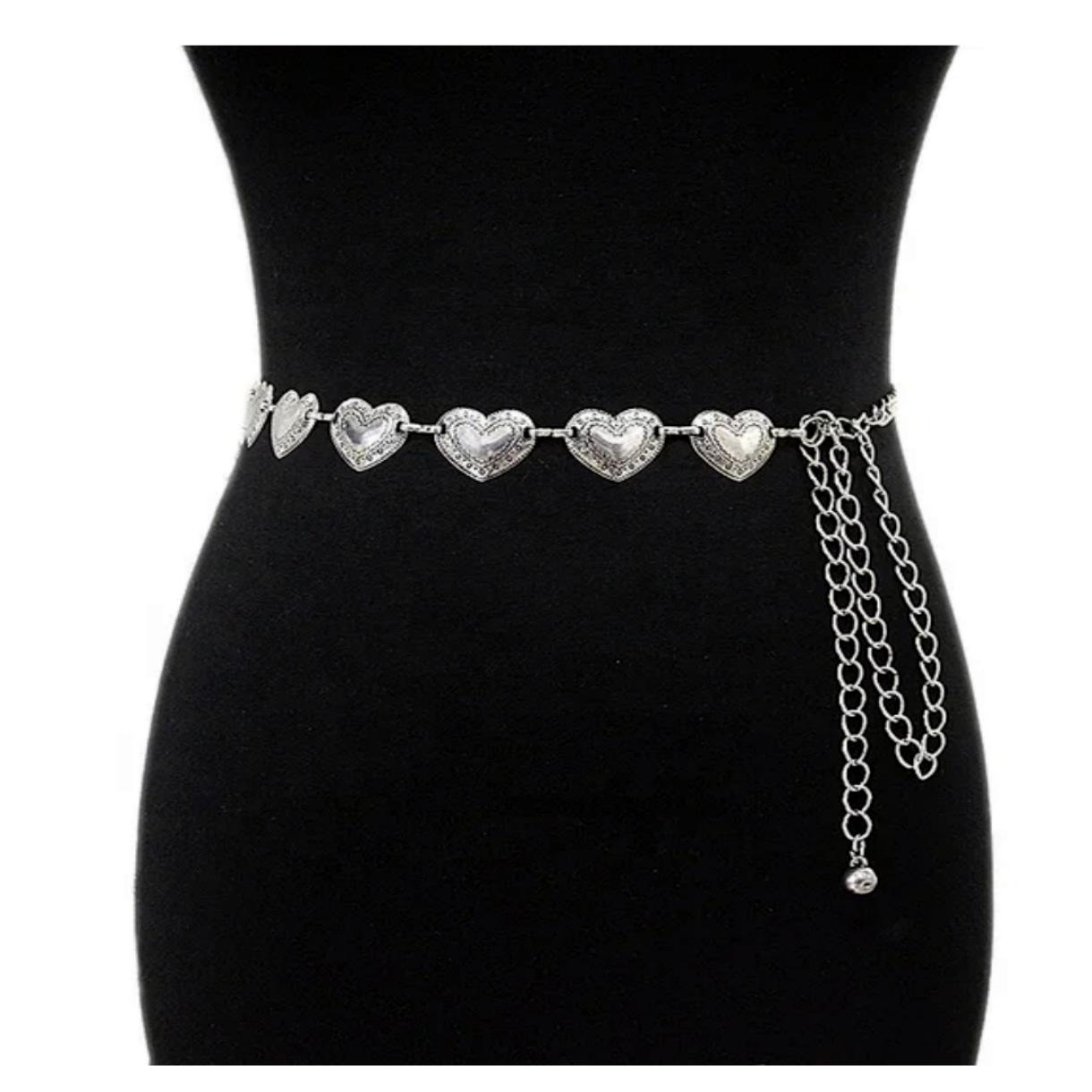 Retro Metal Heart Waist Chain - Women s European & American Fashion Accessory