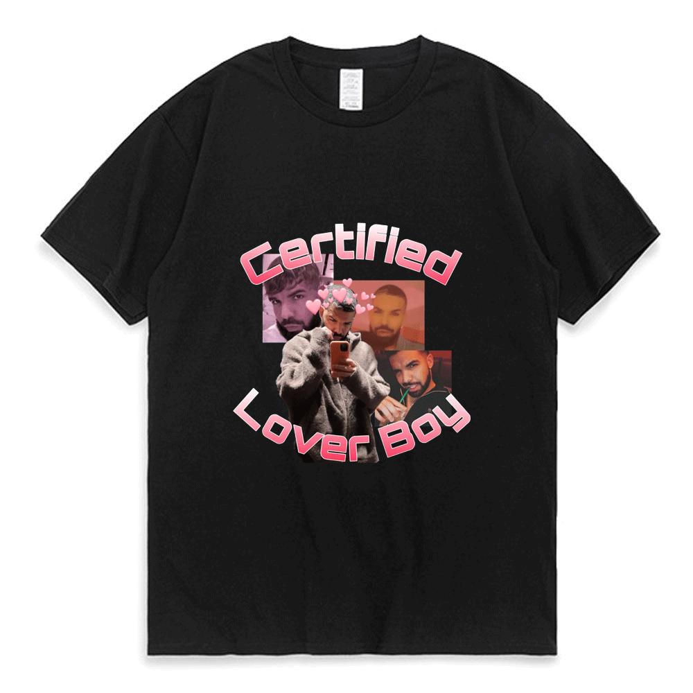 T-shirt con Stampa Album Certified Lover Boy Fantastica Hip Hop Rapper Drake Magliette per Ragazzi Top Unisex Moda Donna Casual T-shirt a Maniche Corte