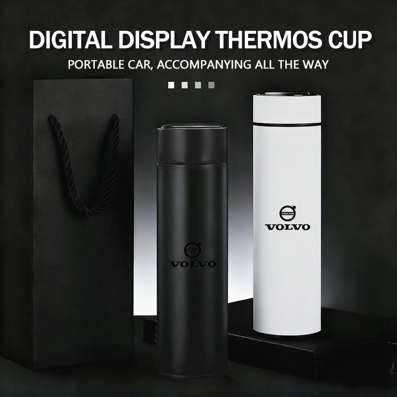 Car Cup Holder Insulated Flask Stainless Steel Auto Travel Thermos For Volvo V40 V60 C30 C70 S60 S80 S90 XC40 XC60 XC70 XC90 T6
