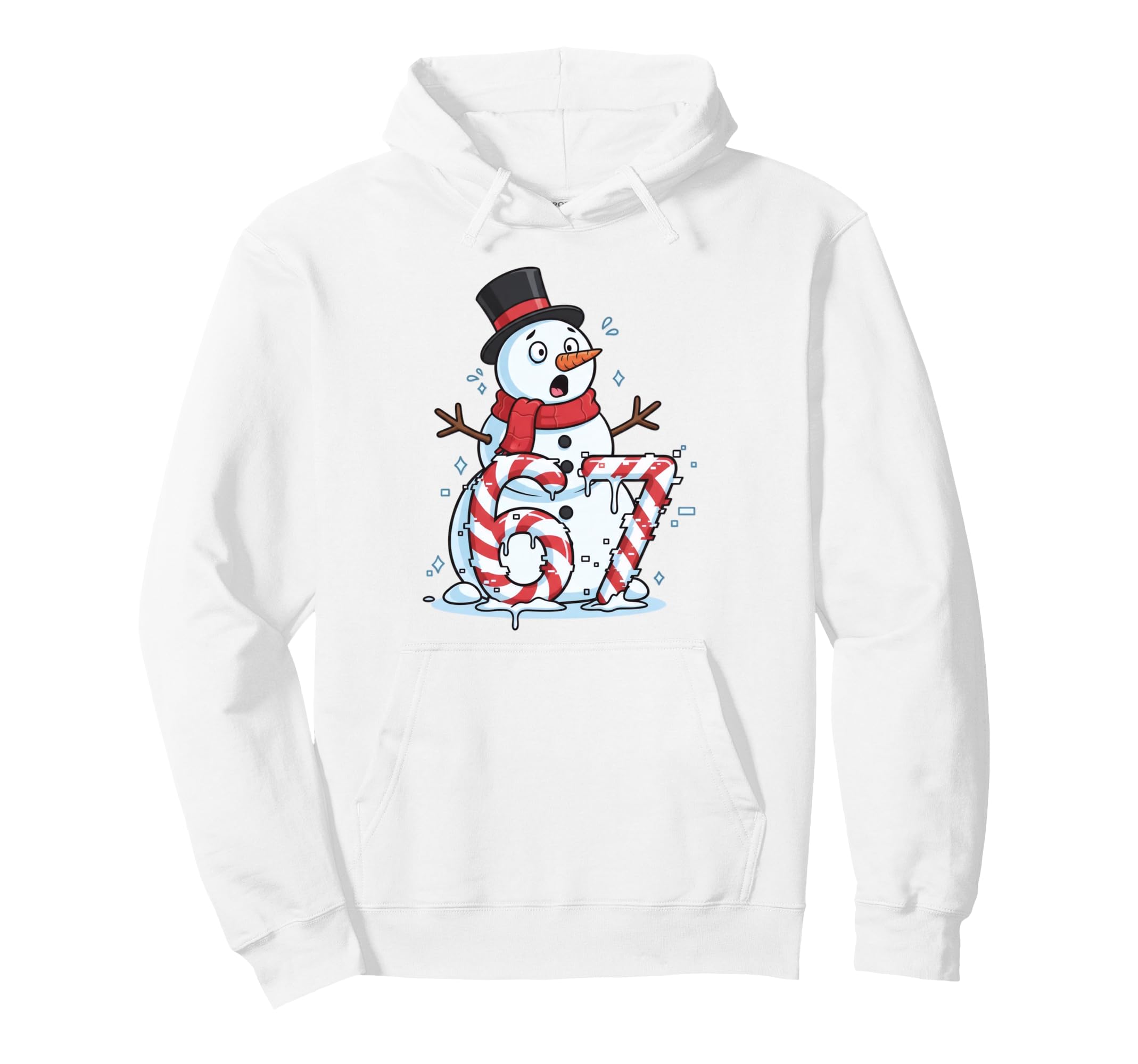 

Funny 6 7 Six Seven Meme Melting Snowman Christmas Hoodie чёрный