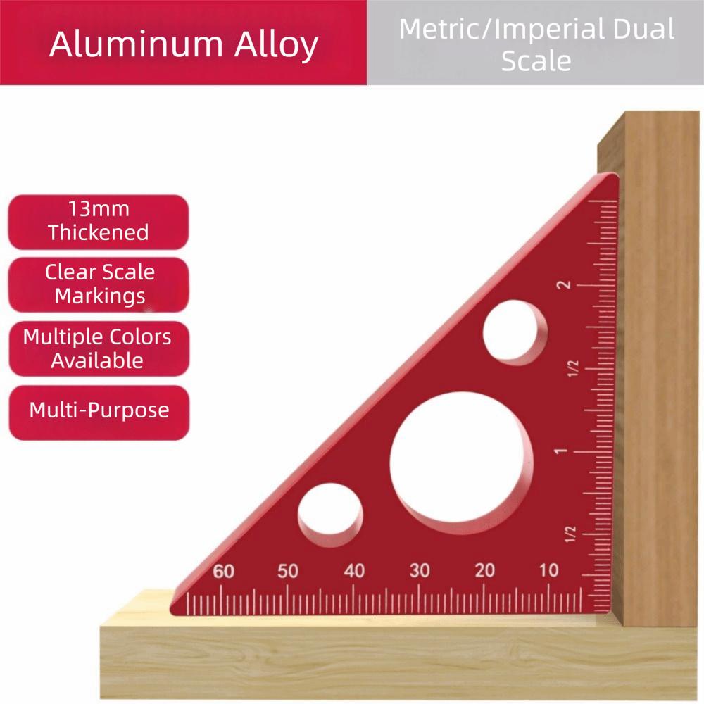 Heavy-Duty Woodworking Triangle Ruler Aluminum Zinc Zinc Alloy Height Measuring Ruler Carpenter's Square