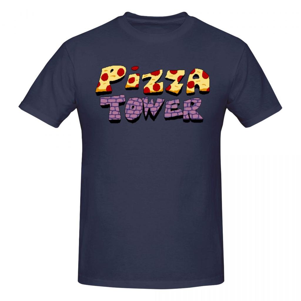 Unisex Pizza Tower Game Logo T Shirt Vintage Plus Size Cotton Sleeve Tee Shirt