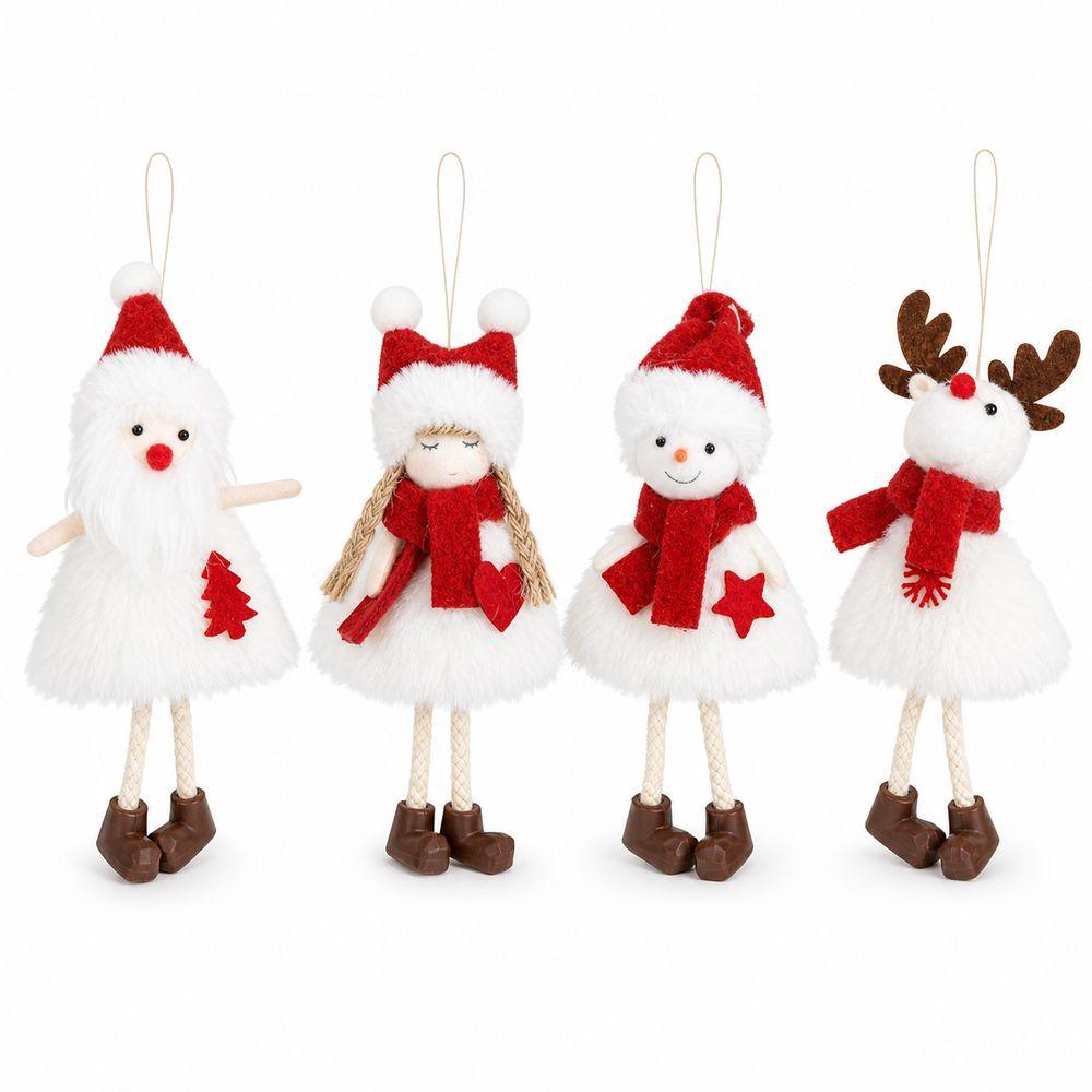 Angel Doll Hanging Plush Ornament Snowman Pattern Christmas Hanging Doll  Christmas Tree Decor