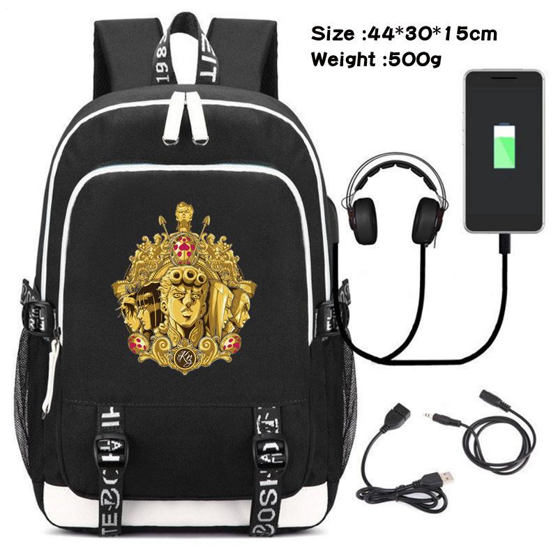 Jojo's Fantastic Adventure School Bag Anime Peripheral Backpack Schoolgirl Canvas Oxford Backpack