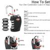 Suitcase Locks - 1, 2, 3, 4, 5, 6 Pack 4-Dial Travel Combination Security Padlock for Suitcases Luggage Case Bag Code Lock - Black (Pack of 2)