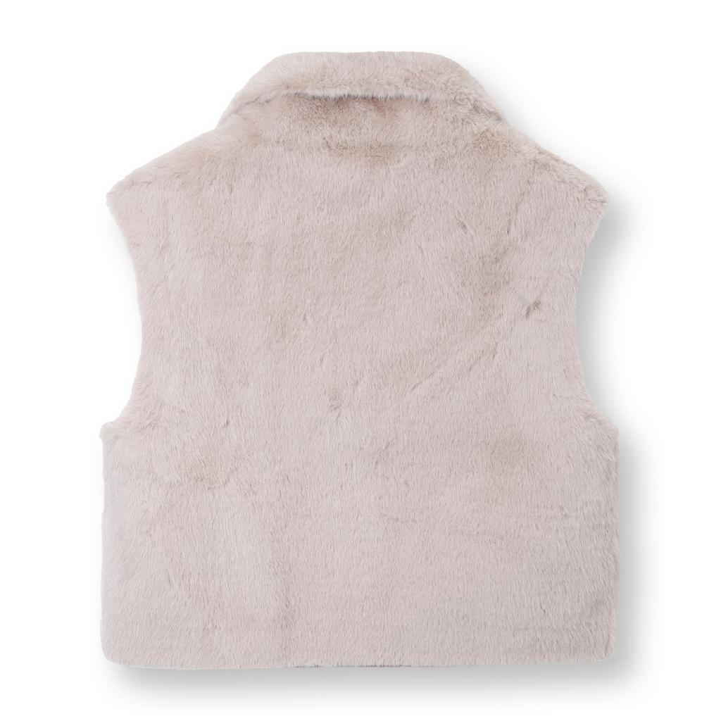 Women's autumn and winter stand-up collar sleeveless vest retro European and American fur integrated casual vest French thermal jacket