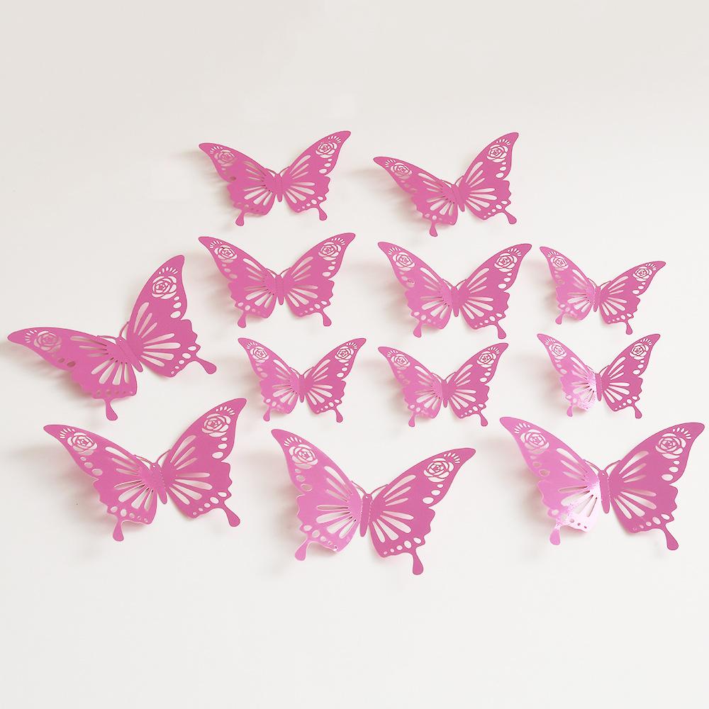 12Pcs Butterfly Stickers 3D Flash Color Wall Stickers for Home Decor Gold Silver Red Blue Stickers for Tile Window Diy Wall Art